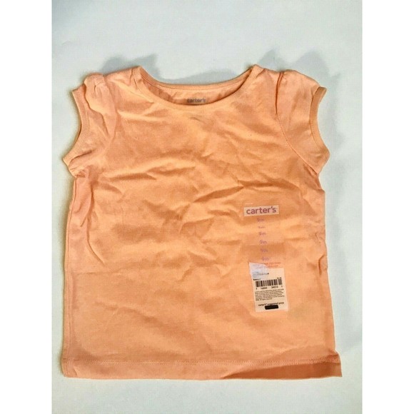 Girl's Size 9M 6-9 Months 2 Piece Orange NWT Carter's Top + Burgundy Floral Pant - Picture 3 of 6